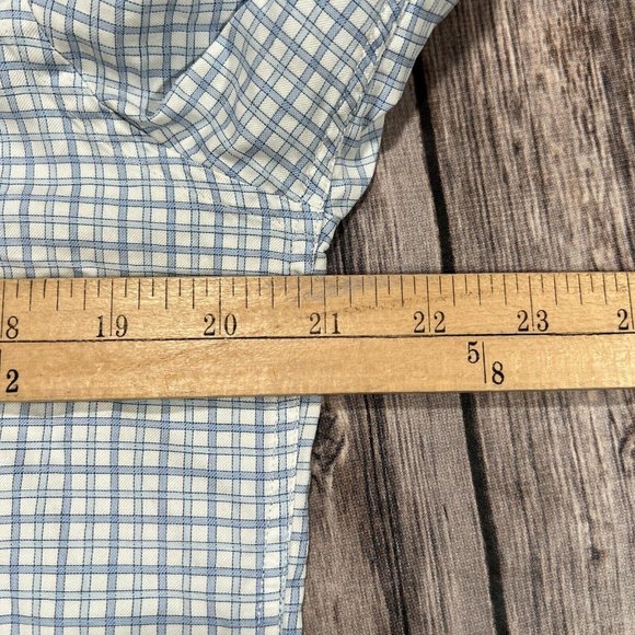 Twillory Plaid Long Sleeve Button Shirt Mens 15.5 - 32 / 33 Tailored Blue White - Picture 6 of 8